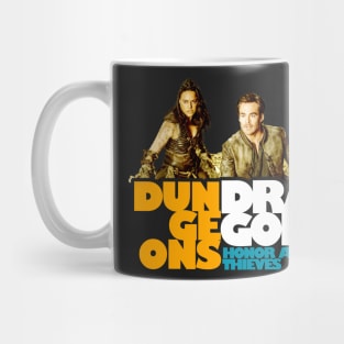 Dungeons & Dragons: Honor Among Thieves 2023 movies  Chris Pine as Edgin and Michelle Rodriguez as Holga fan works graphic design by ironpaette Mug